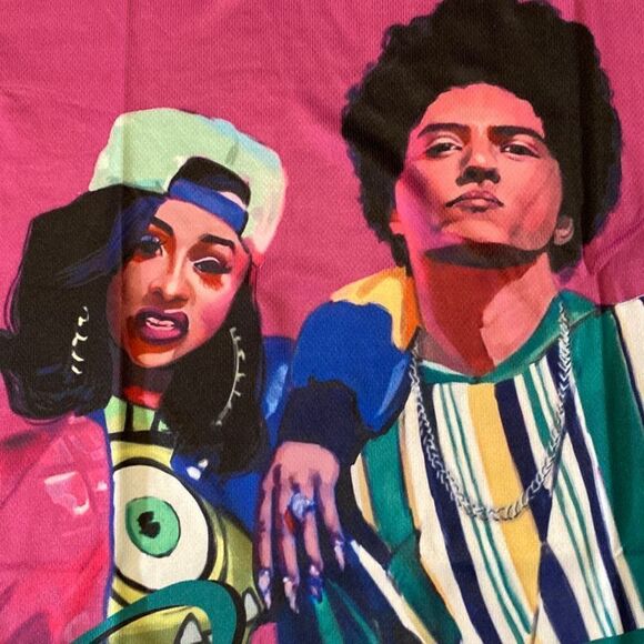 Unisex Women’s Men’s Cardi B & Bruno Mars Short Sleeve T-Shirt Size S NEW - Picture 3 of 6